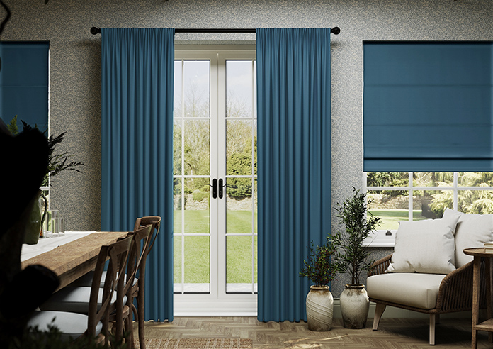 Kyoto Faux Silk, Azure - Made to Measure Curtains - Image 3